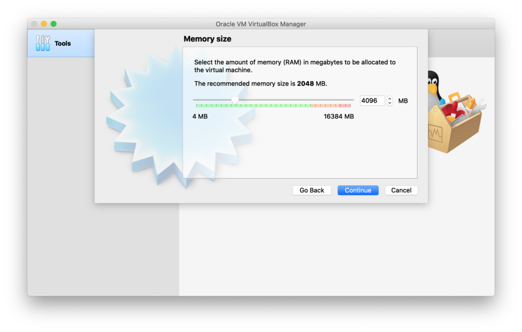 Selecting Virtual Machine memory capacity