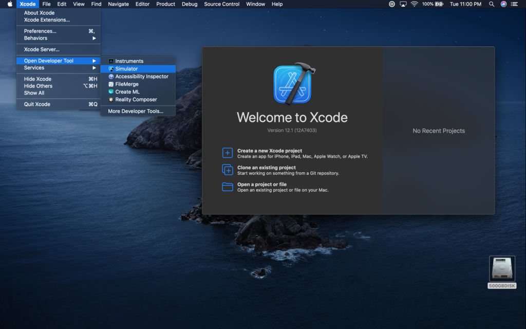Launching Simulator from Xcode on Mac OSX