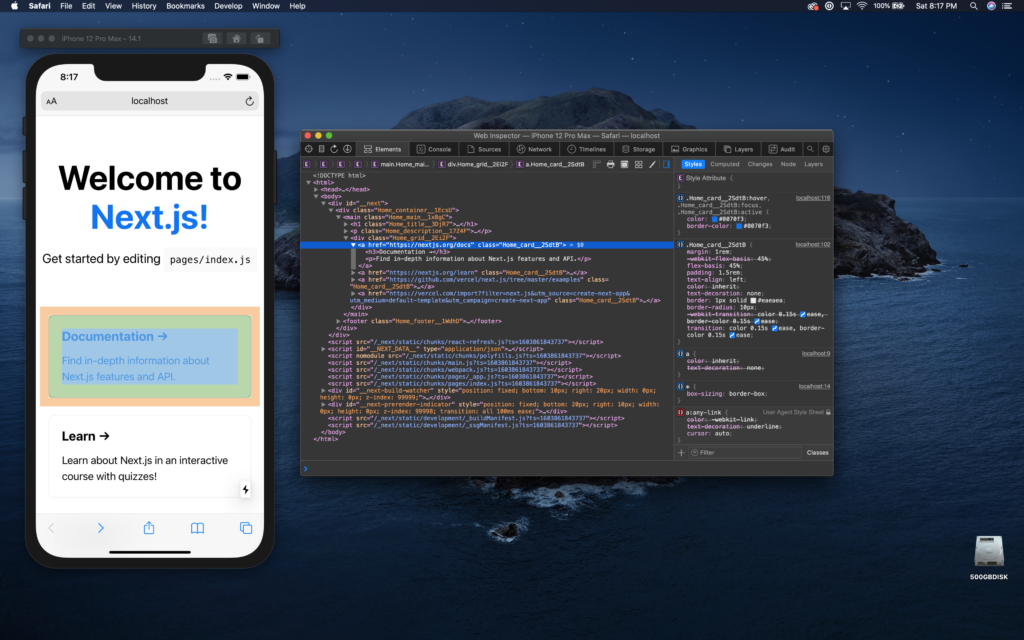 Inspecting iOS Simulator with the Safari Web Inspector